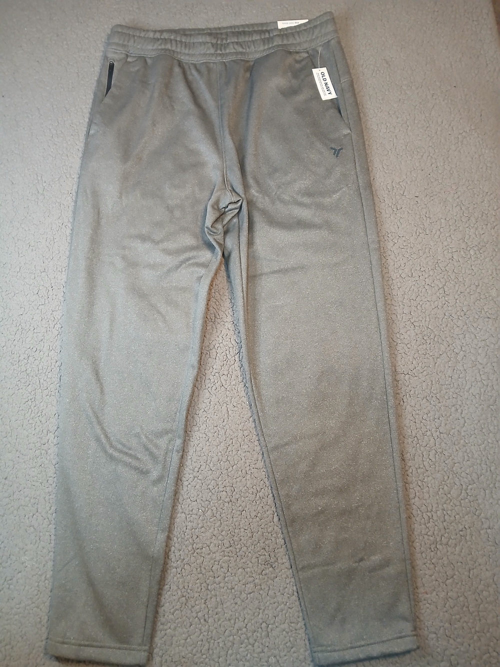 NWT Navy Mens Joggers Pants Medium Tapered Drawstring Gray Stretch
